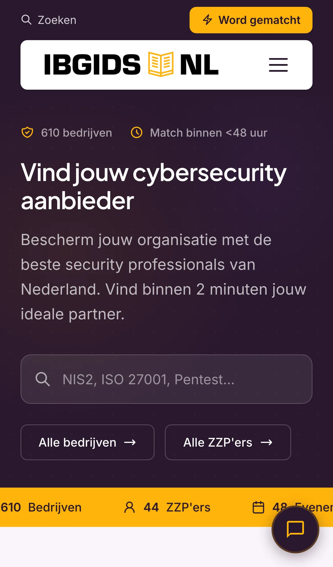 Mobiele weergave IBgids.nl