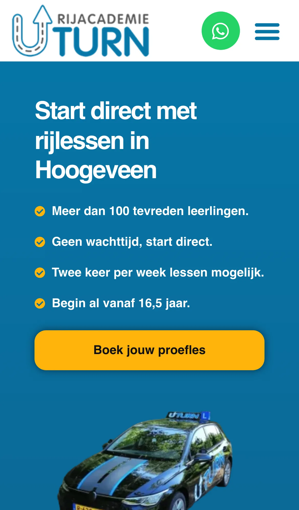 Mobiele weergave Rijacademie Uturn