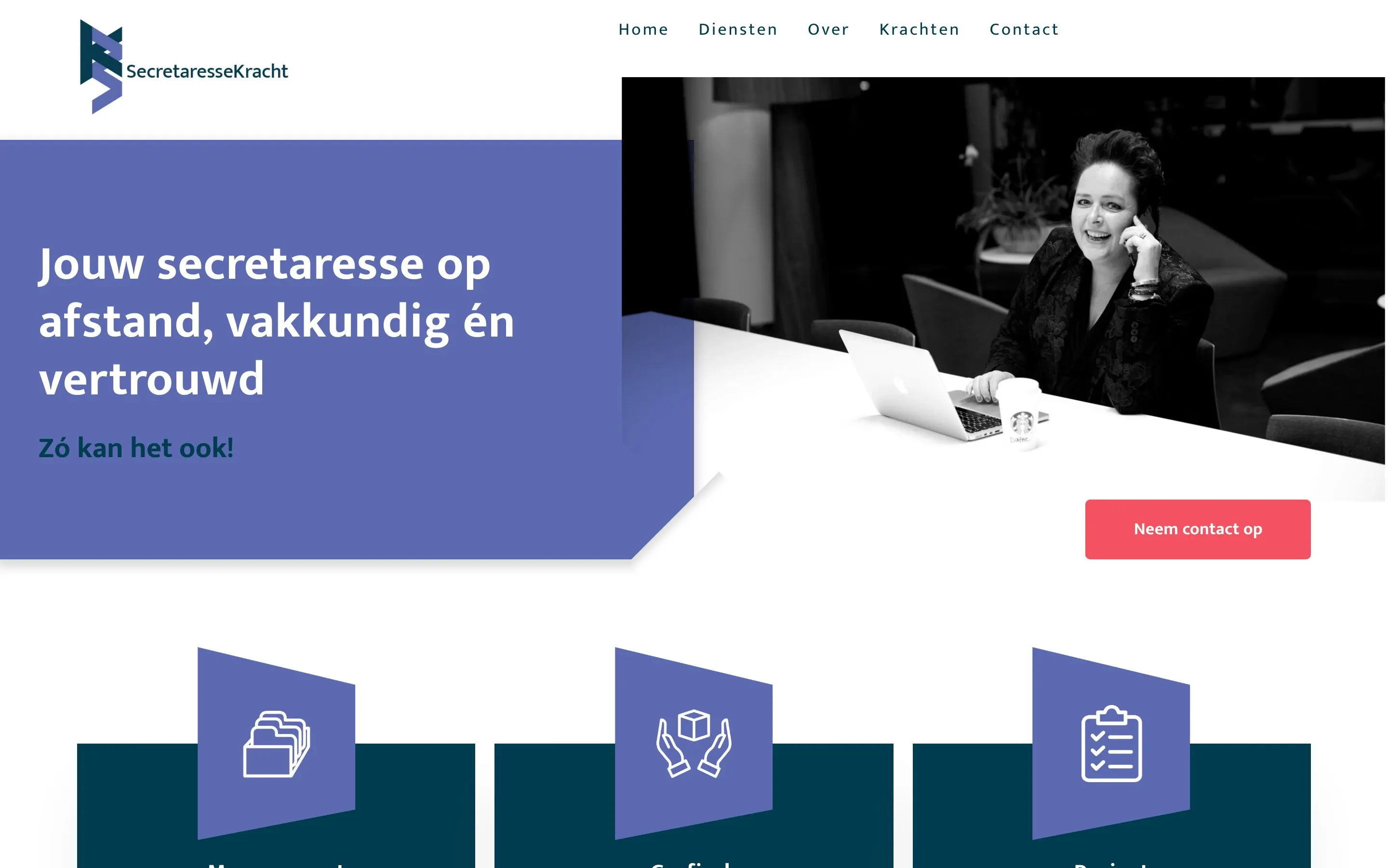 Opgeleverde website van SecretaresseKracht