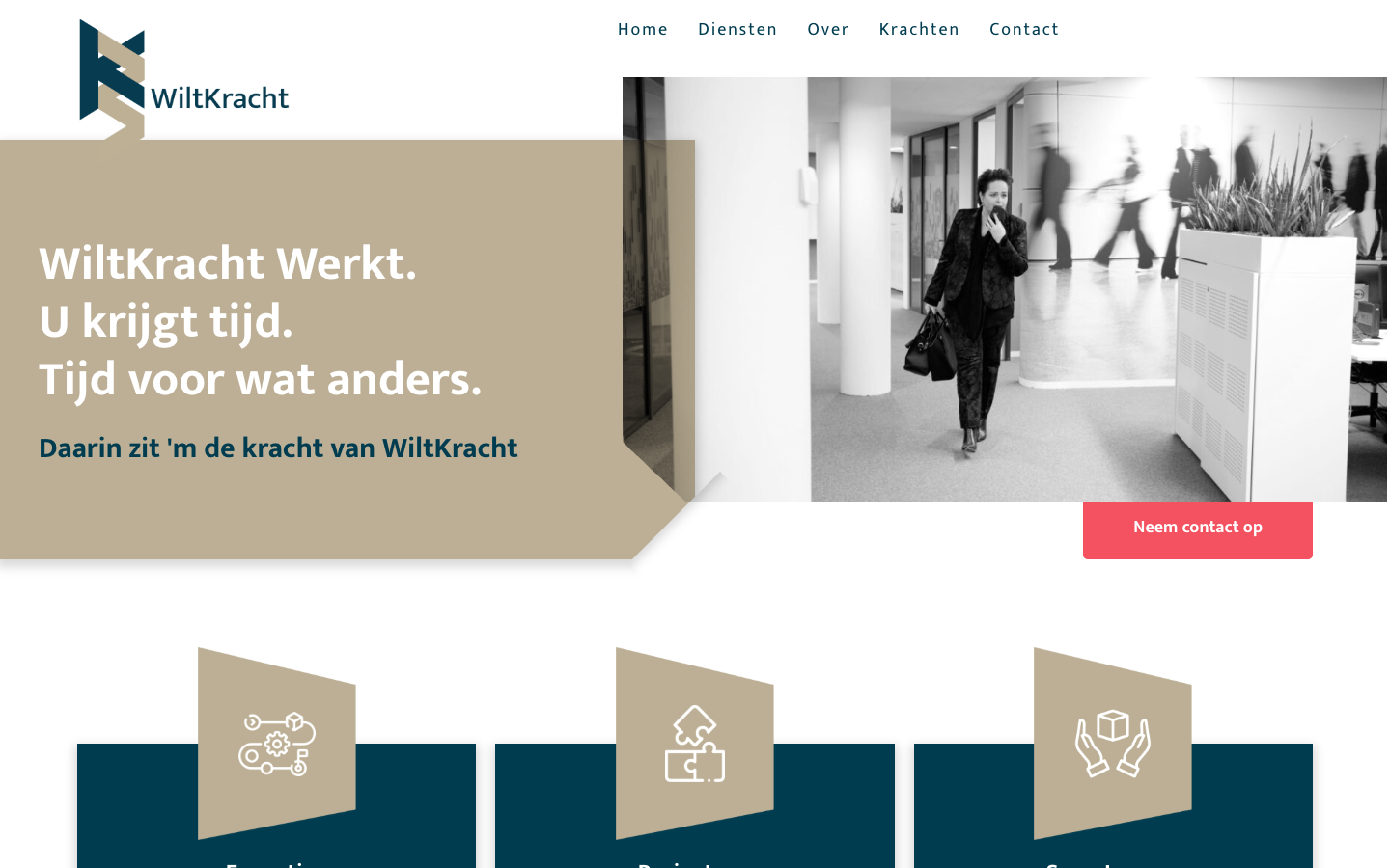 Opgeleverde website van WiltKracht